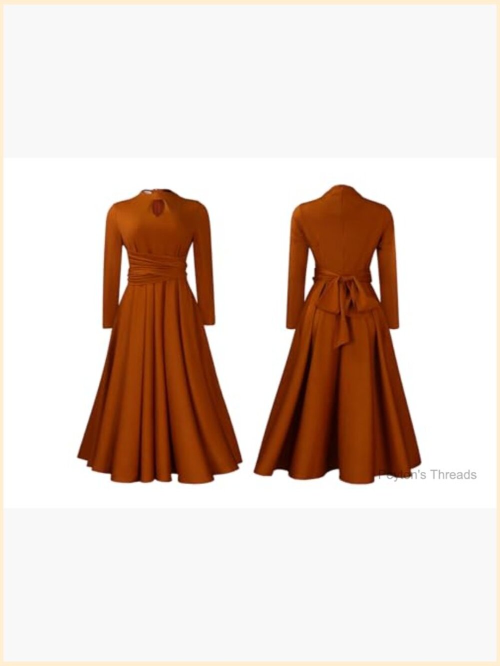 Plus Size Long Sleeve A Line Flowy Cocktail Maxi Dress Semi Formal - Picture 6 of 7
